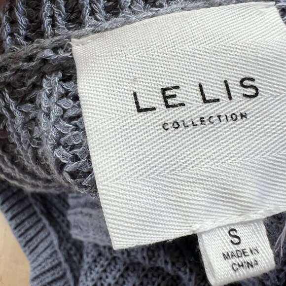 Le Lis V-Neck Knit Button-up Cardigan Sweater Blue Gray Size Small - Picture 9 of 12